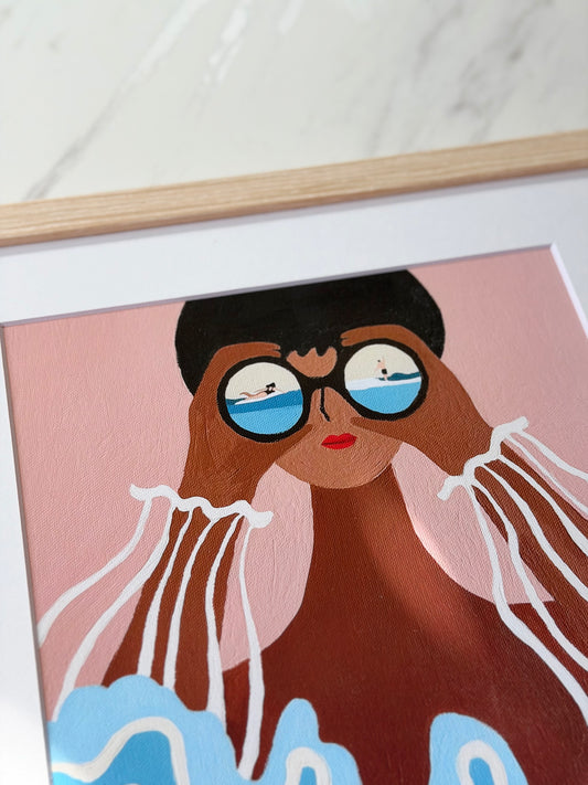 Gallery Framed Art Print — “Sea What I See” (12×12)
