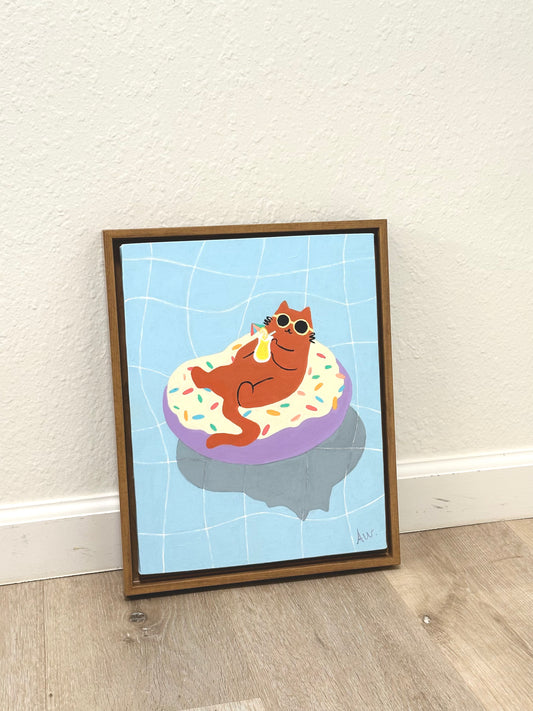 Just Donut Care — Original Acrylic Painting (11”x14”)
