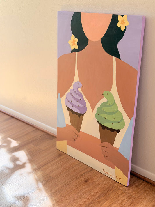 Snake Ice Cream— Original Acrylic Painting (24”x35”)