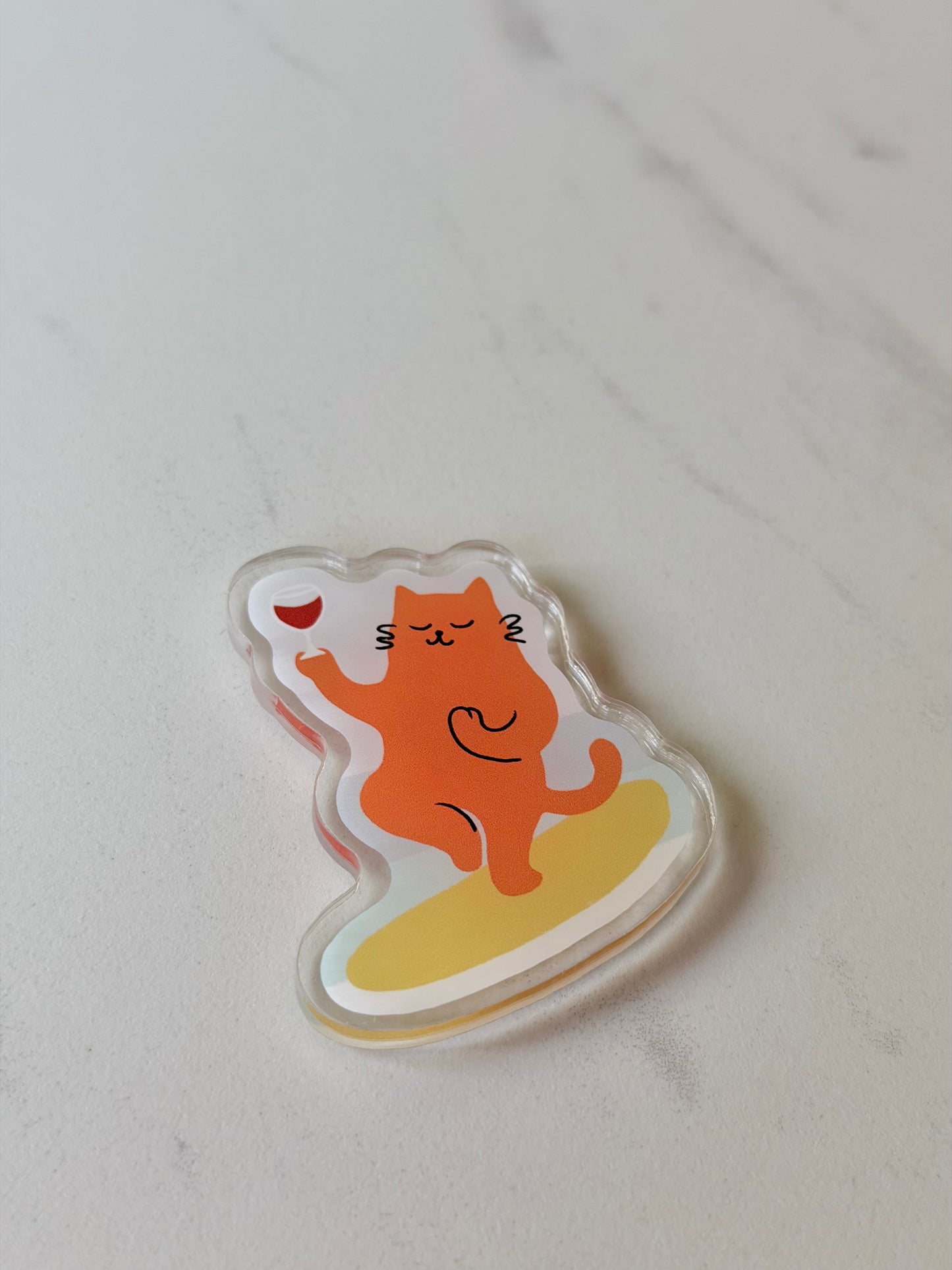 “Yoga Cat” Fridge Magnet – Milo the Beach Cat Collection