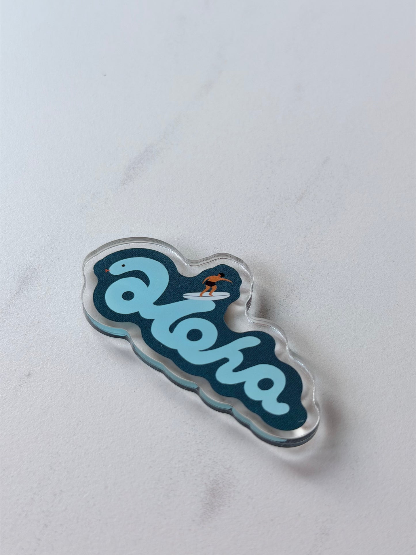 “Riding the Aloha: His Rhythm” Fridge Magnet – Hawaii-Inspired Art by Angela Wan