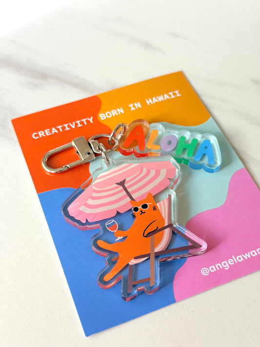 “Beach Cat” Keychain – Milo the Beach Cat Collection