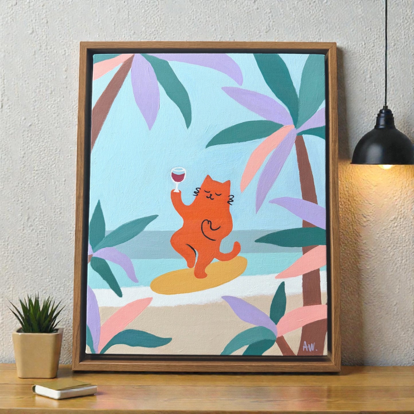 Yoga Cat — Original Acrylic Painting (11”x14”)