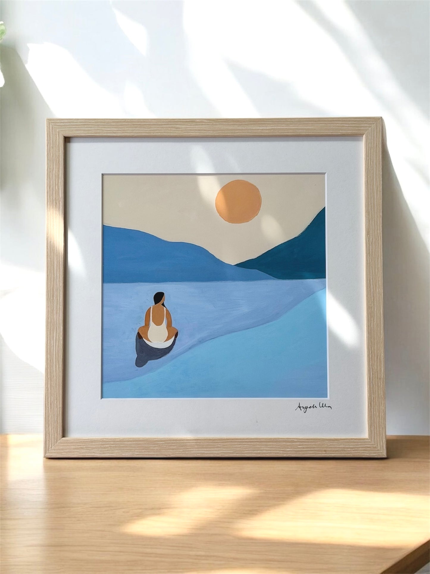 Gallery Framed Art Print — “Serene Blue” (12×12)