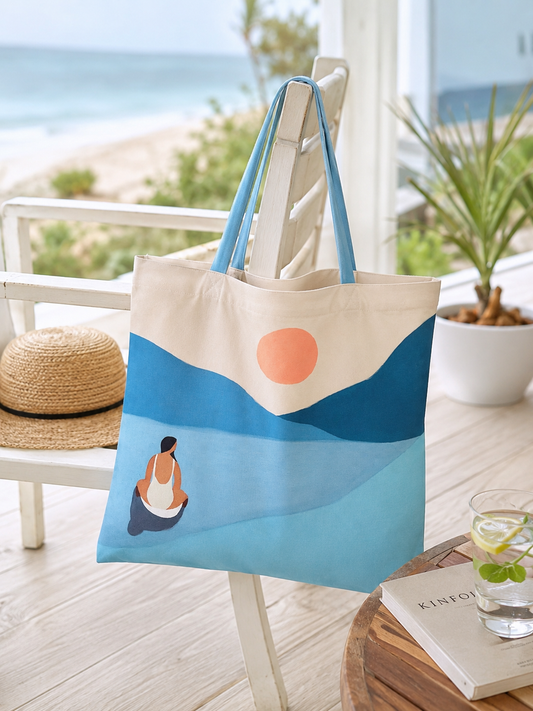 Serene Blue Tote Bag – Inspired by Hawaii 🌊