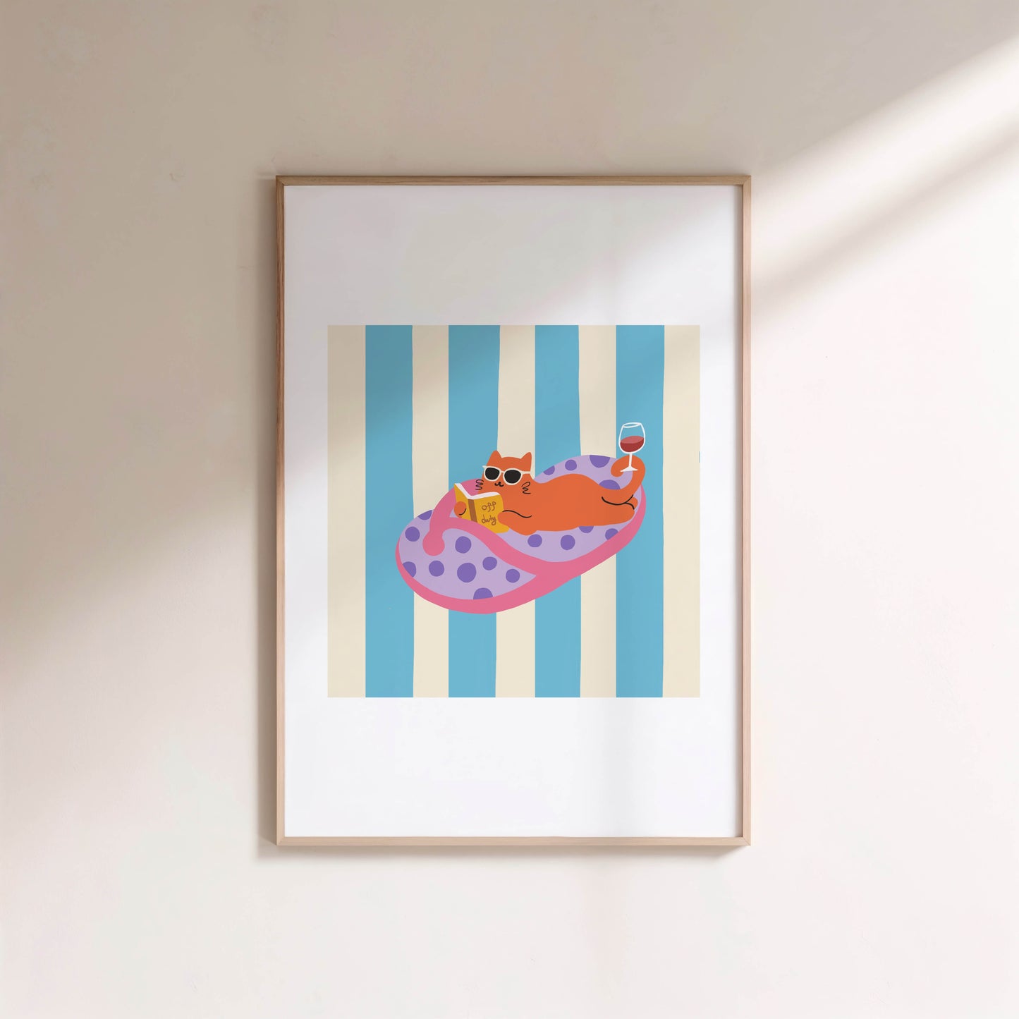 "Off Duty – Slipper Life Series" Matted Print with Island Vibes