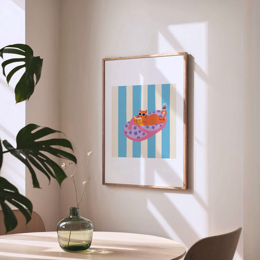 "Off Duty – Slipper Life Series" Matted Print with Island Vibes