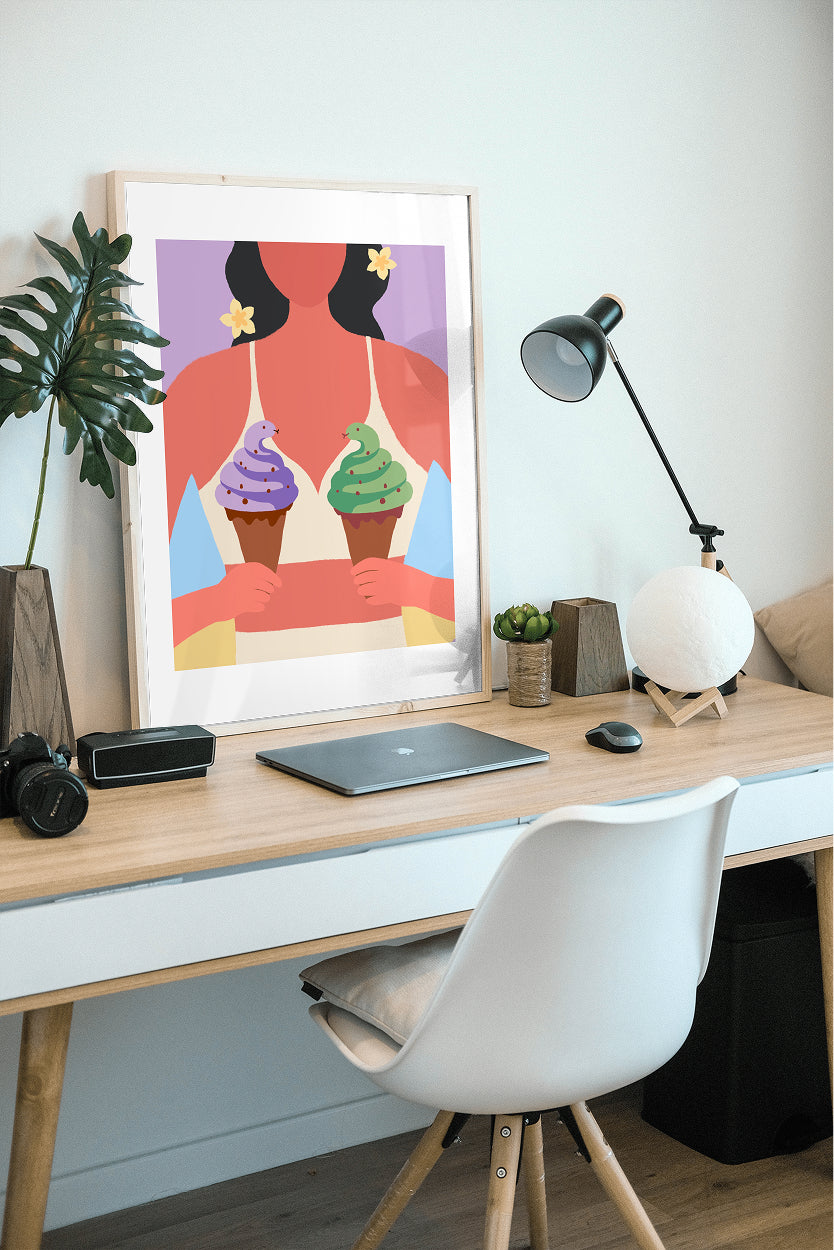 "Snake Ice Cream" Matted Print