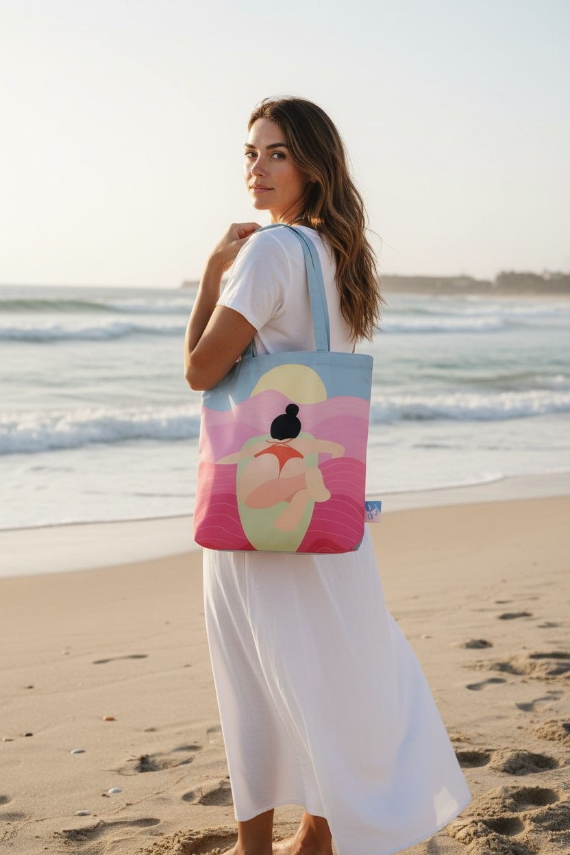 50 Shades of Pink Tote Bag | Hawaii Art Tote with Zip Closure