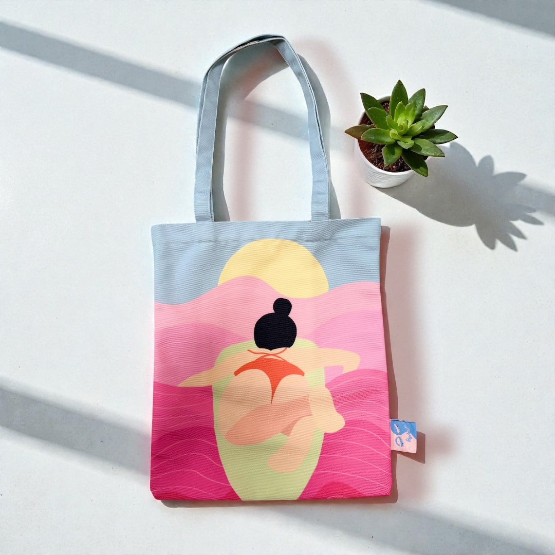 50 Shades of Pink Tote Bag | Hawaii Art Tote with Zip Closure