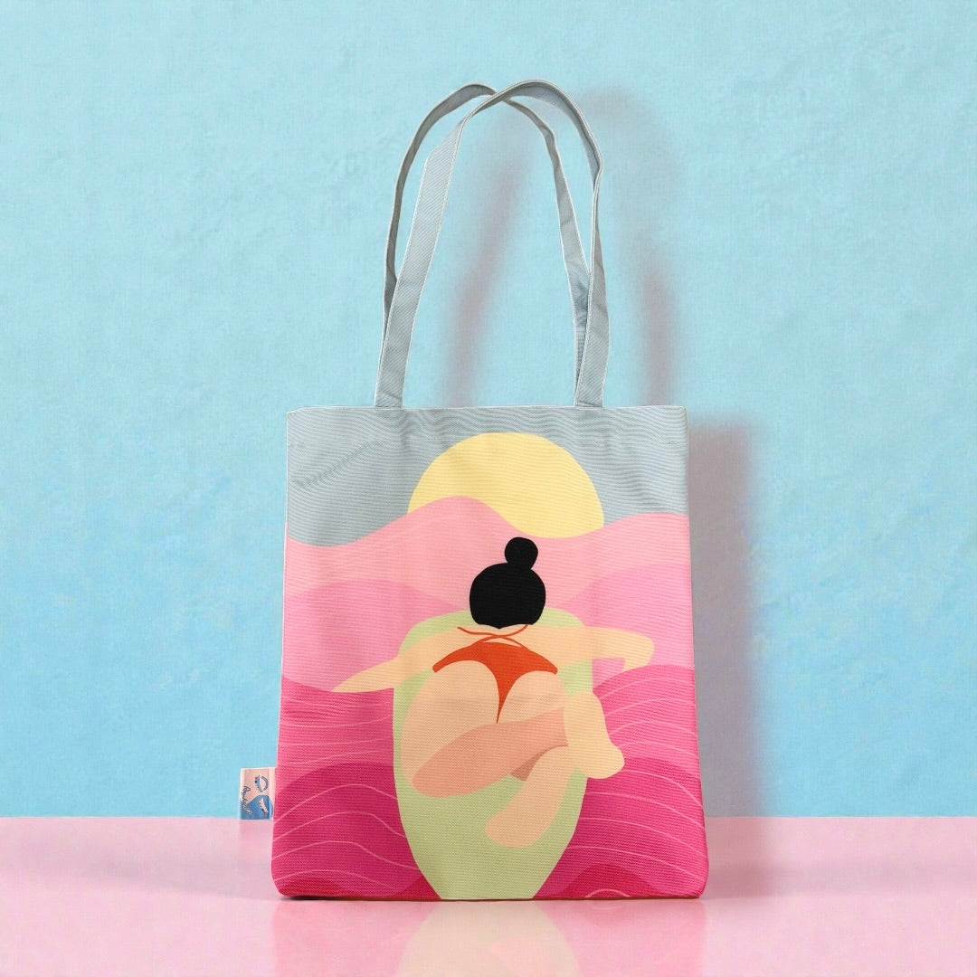 50 Shades of Pink Tote Bag | Hawaii Art Tote with Zip Closure