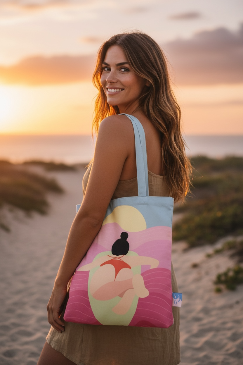 50 Shades of Pink Tote Bag | Hawaii Art Tote with Zip Closure