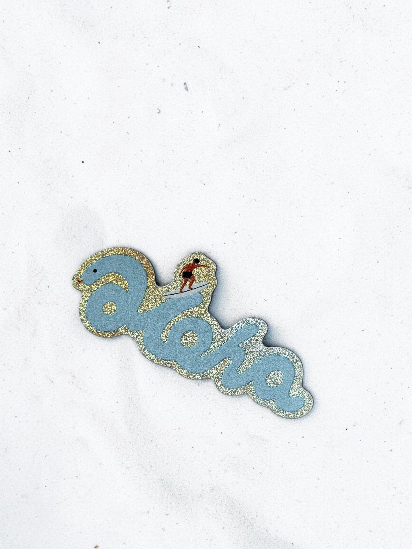 Aloha Blue Glitter Sticker – Hawaii Beach Sticker