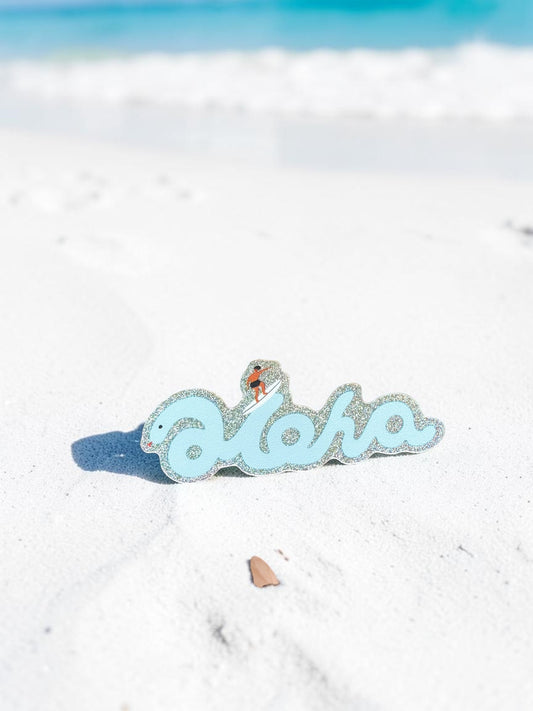 Aloha Blue Glitter Sticker – Hawaii Beach Sticker