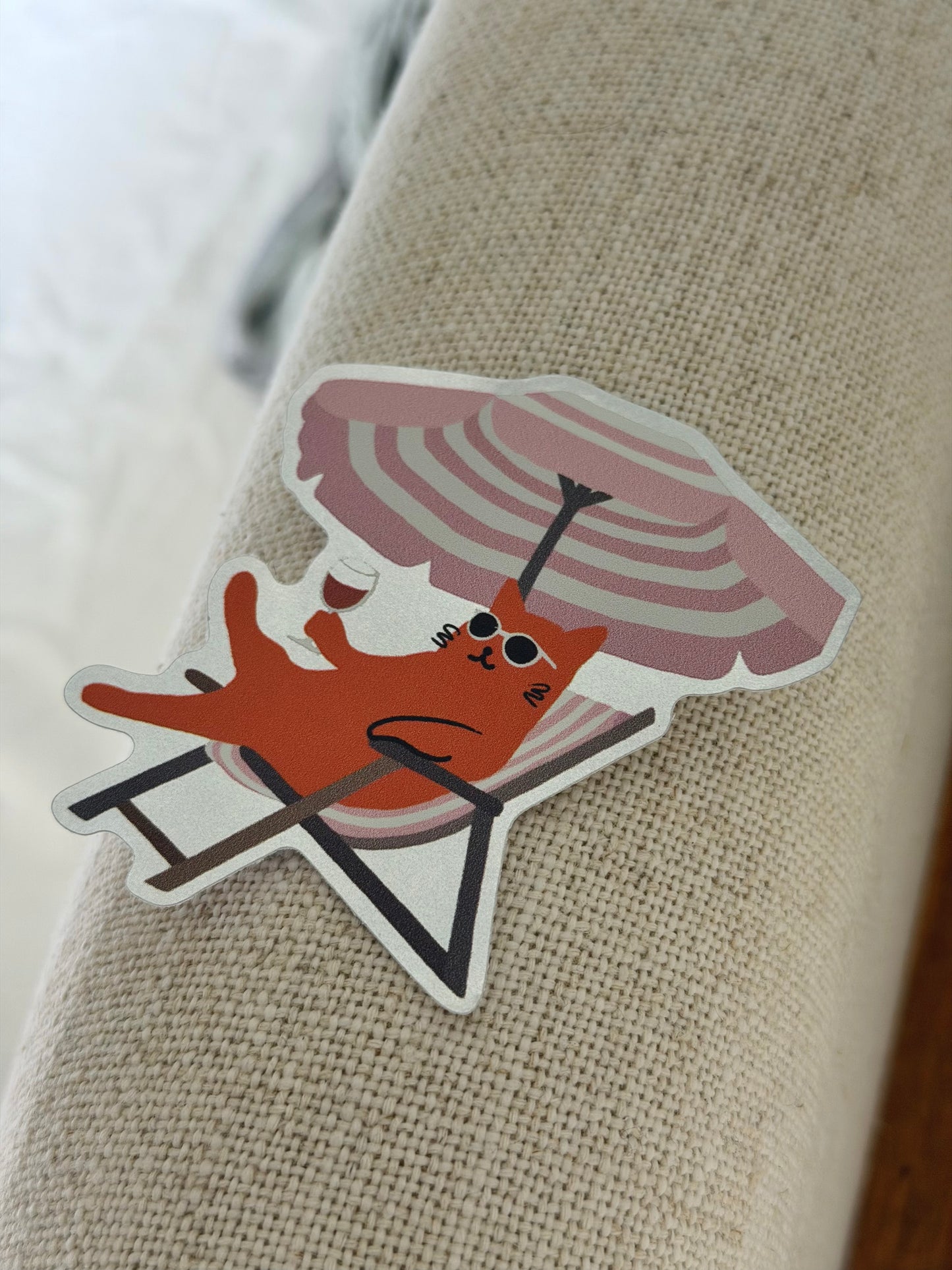 Beach Cat Glitter Sticker – Aloha Hawaii Sticker