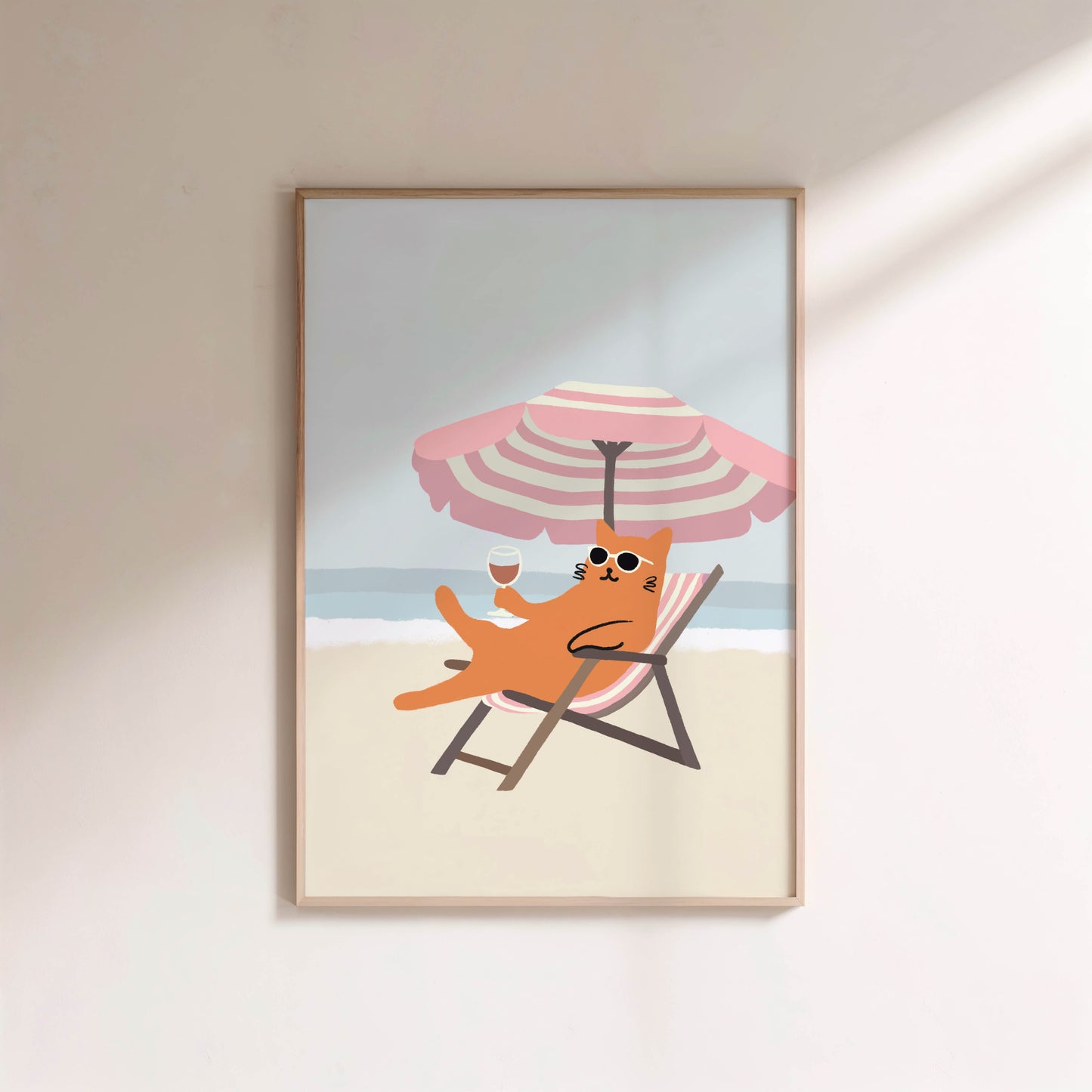 "Laying on the Beach" Matted Print