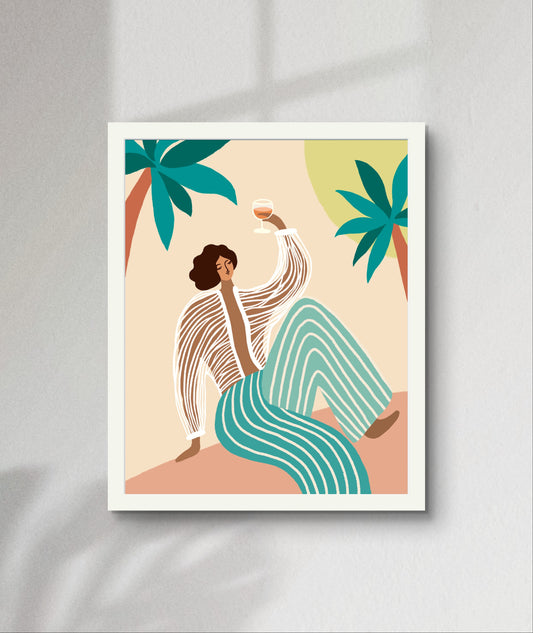 "Cheers to Chill " Matted Print