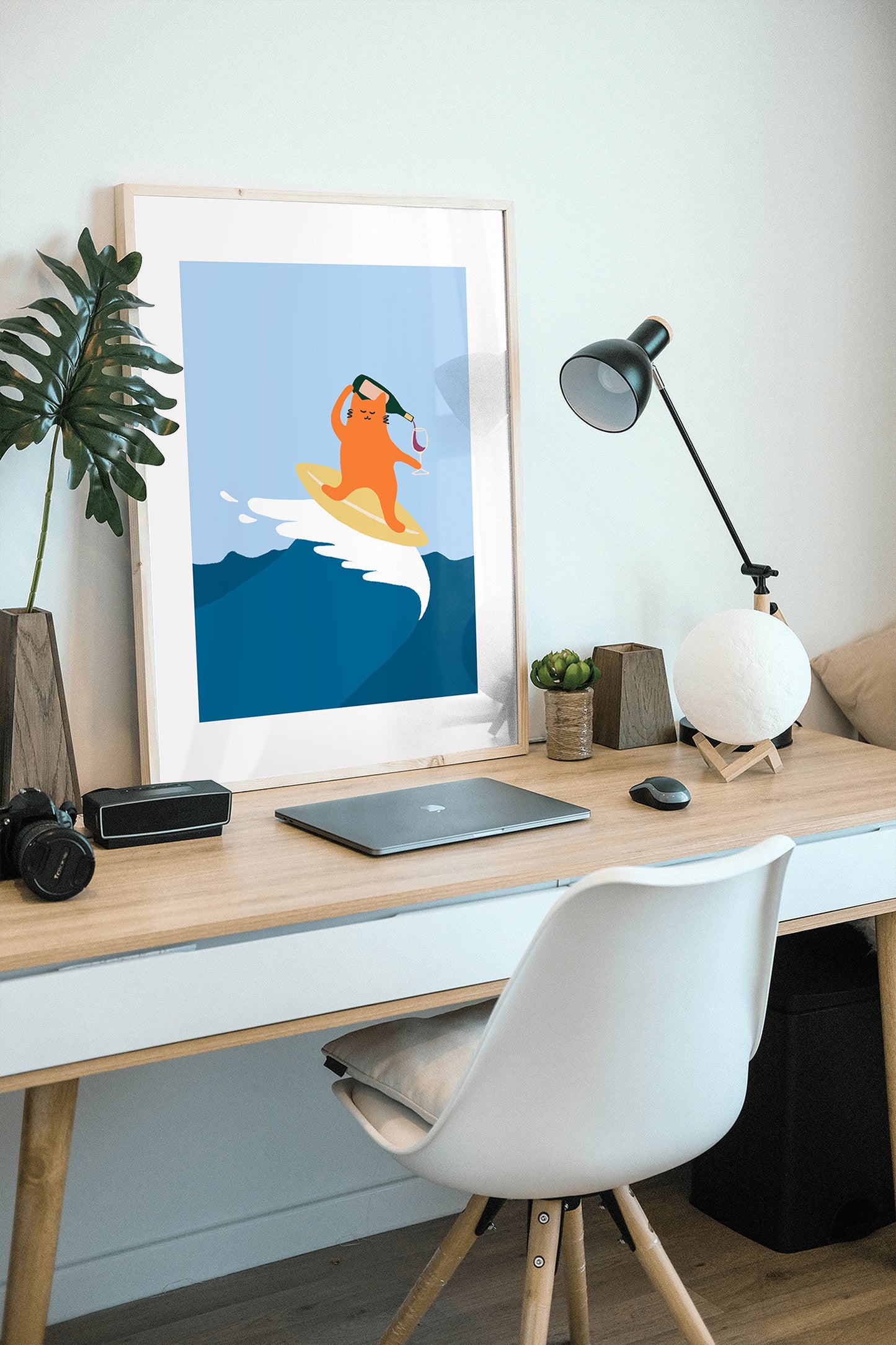 "Drinking and Surfing" Matted Print