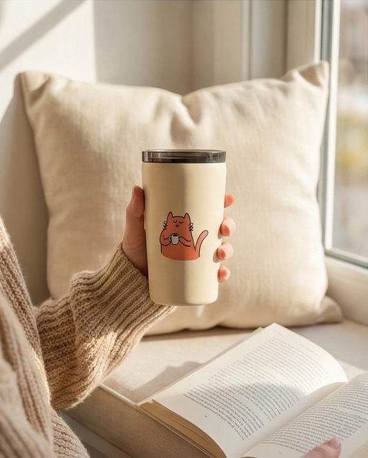 Coffee Cat Insulated Tumbler – Cute Cat Coffee & Tea Cup