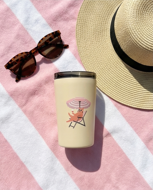 Beach Cat Insulated Tumbler – Cute Cat Coffee & Tea Cup