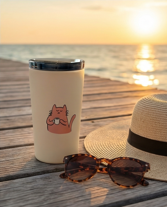 Coffee Cat Insulated Tumbler – Cute Cat Coffee & Tea Cup