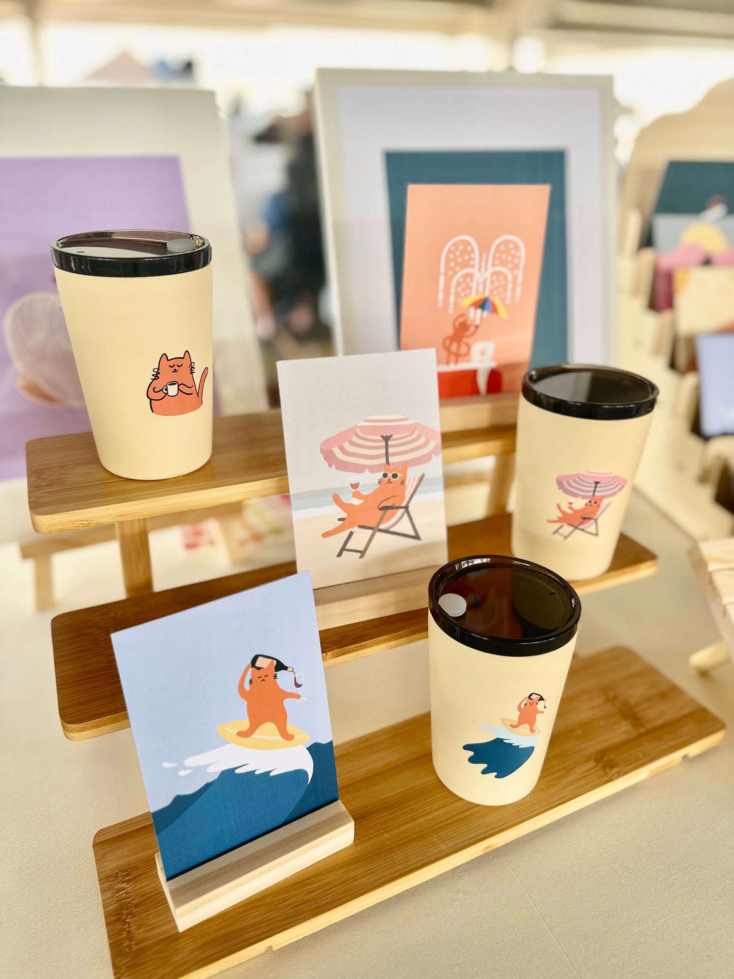 Beach Cat Insulated Tumbler – Cute Cat Coffee & Tea Cup