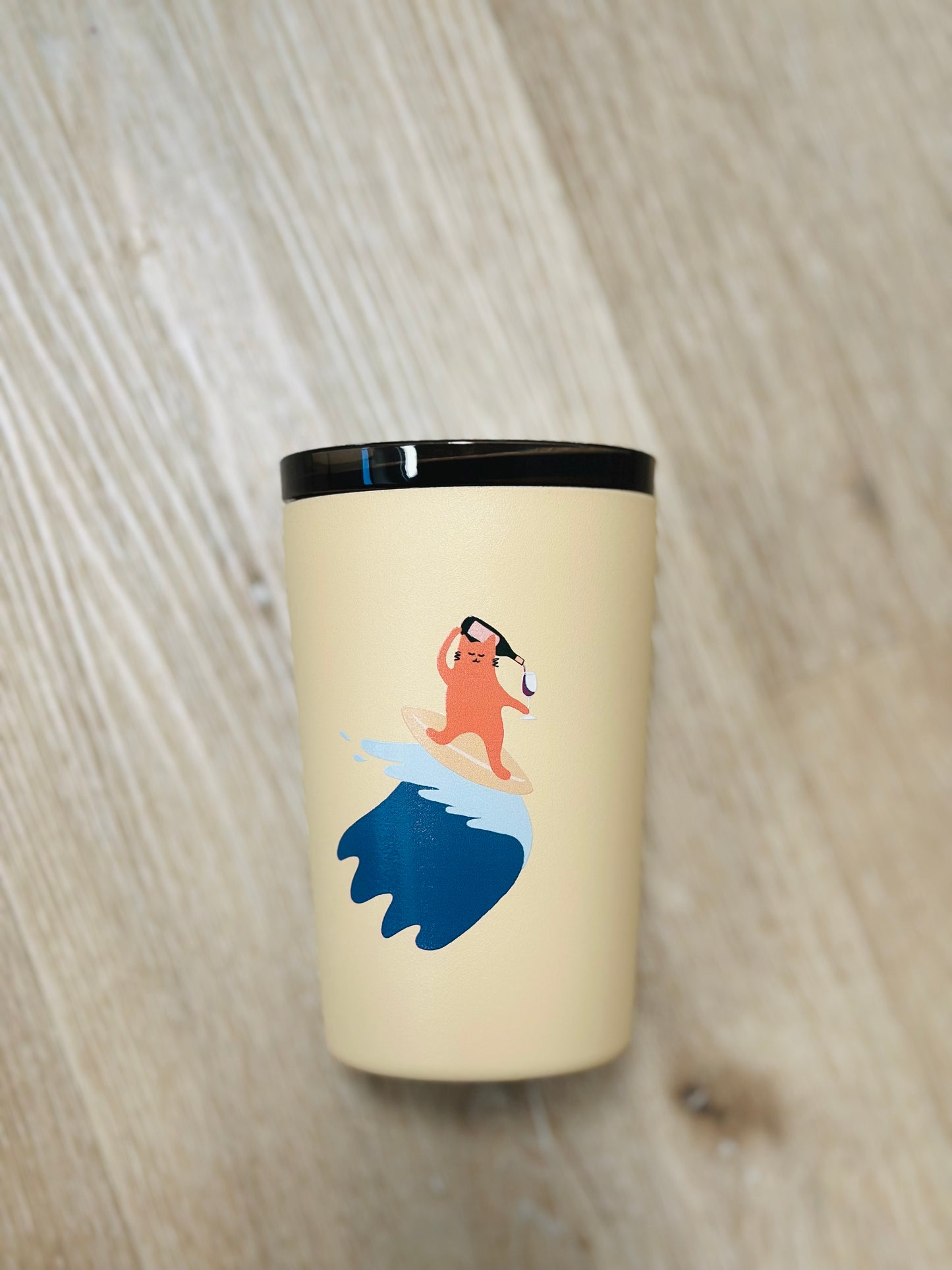 Surfing Cat Insulated Tumbler – Cute Cat Coffee & Tea Cup
