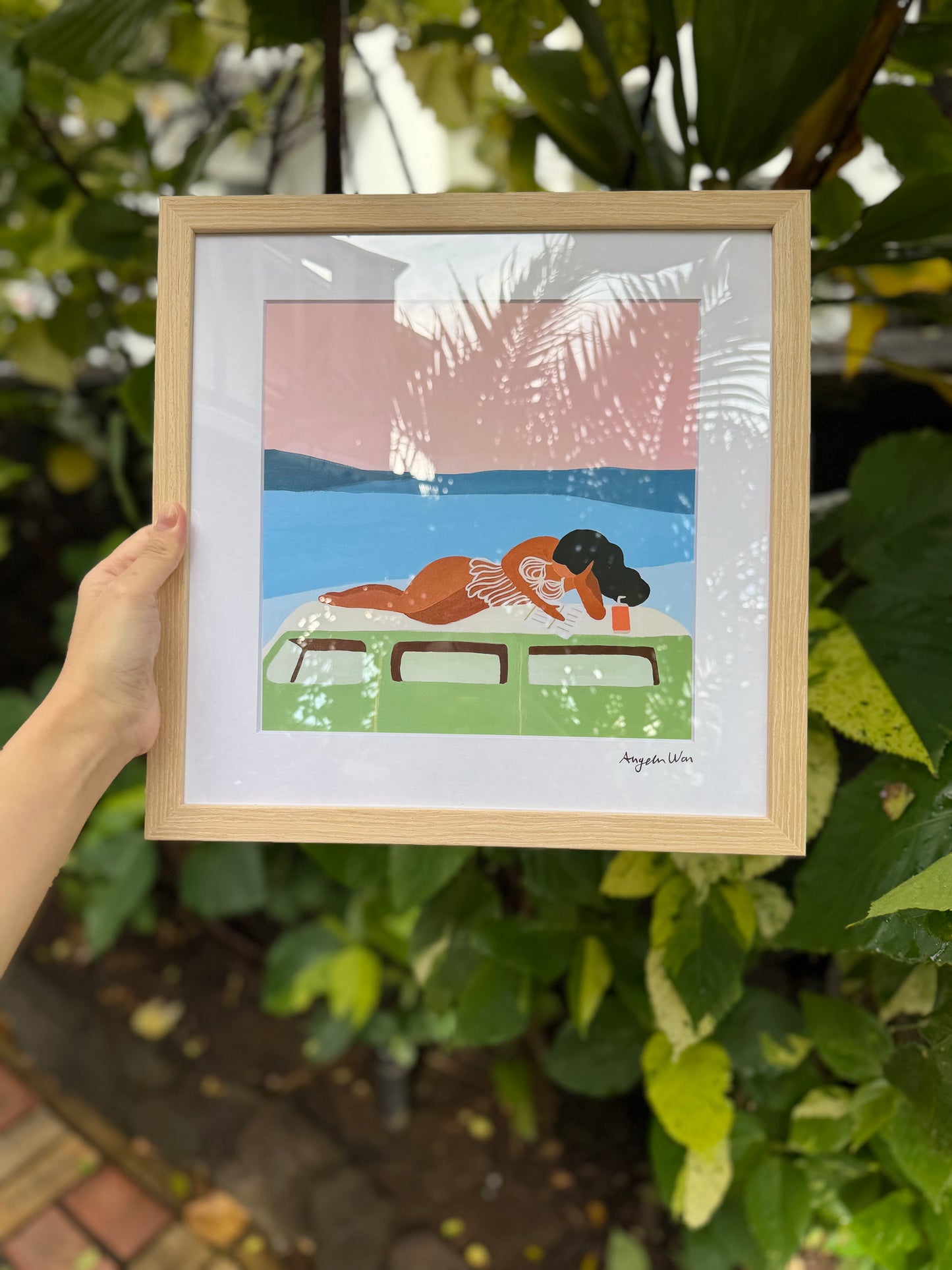 Gallery Framed Art Print — “Pages & Waves” (12×12)