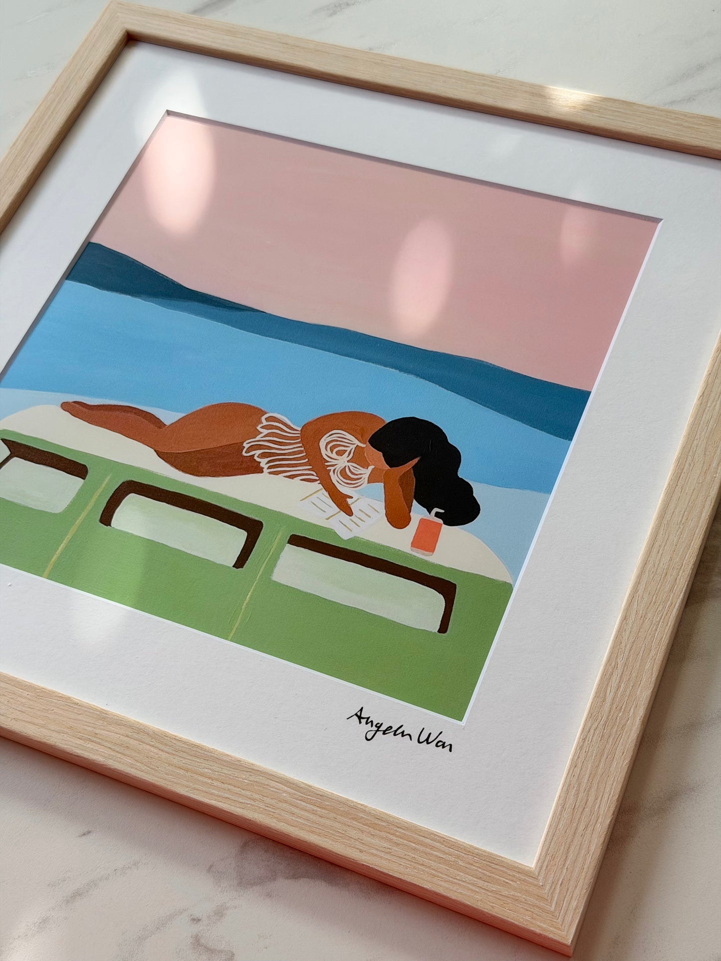 Gallery Framed Art Print — “Pages & Waves” (12×12)