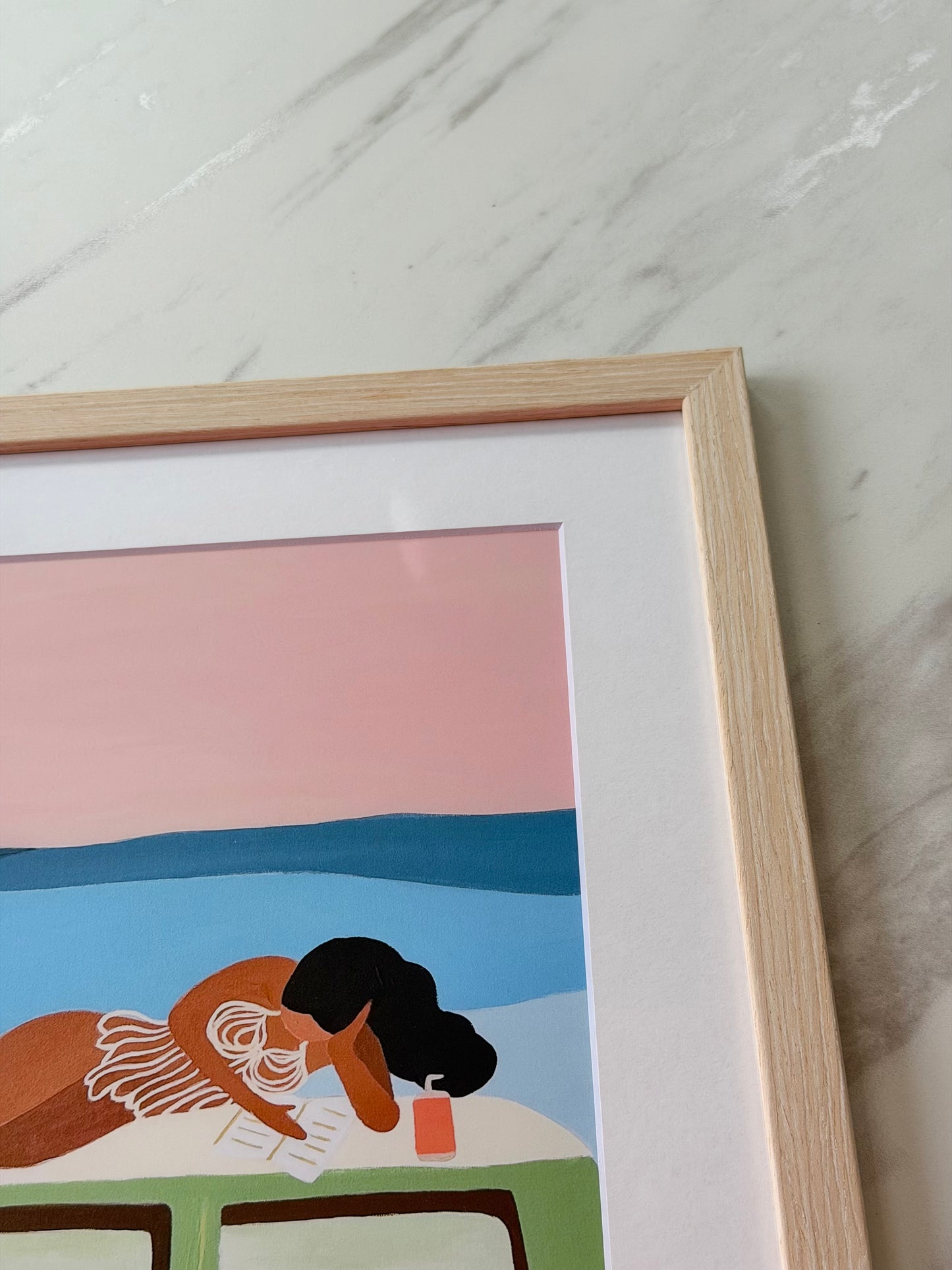 Gallery Framed Art Print — “Pages & Waves” (12×12)