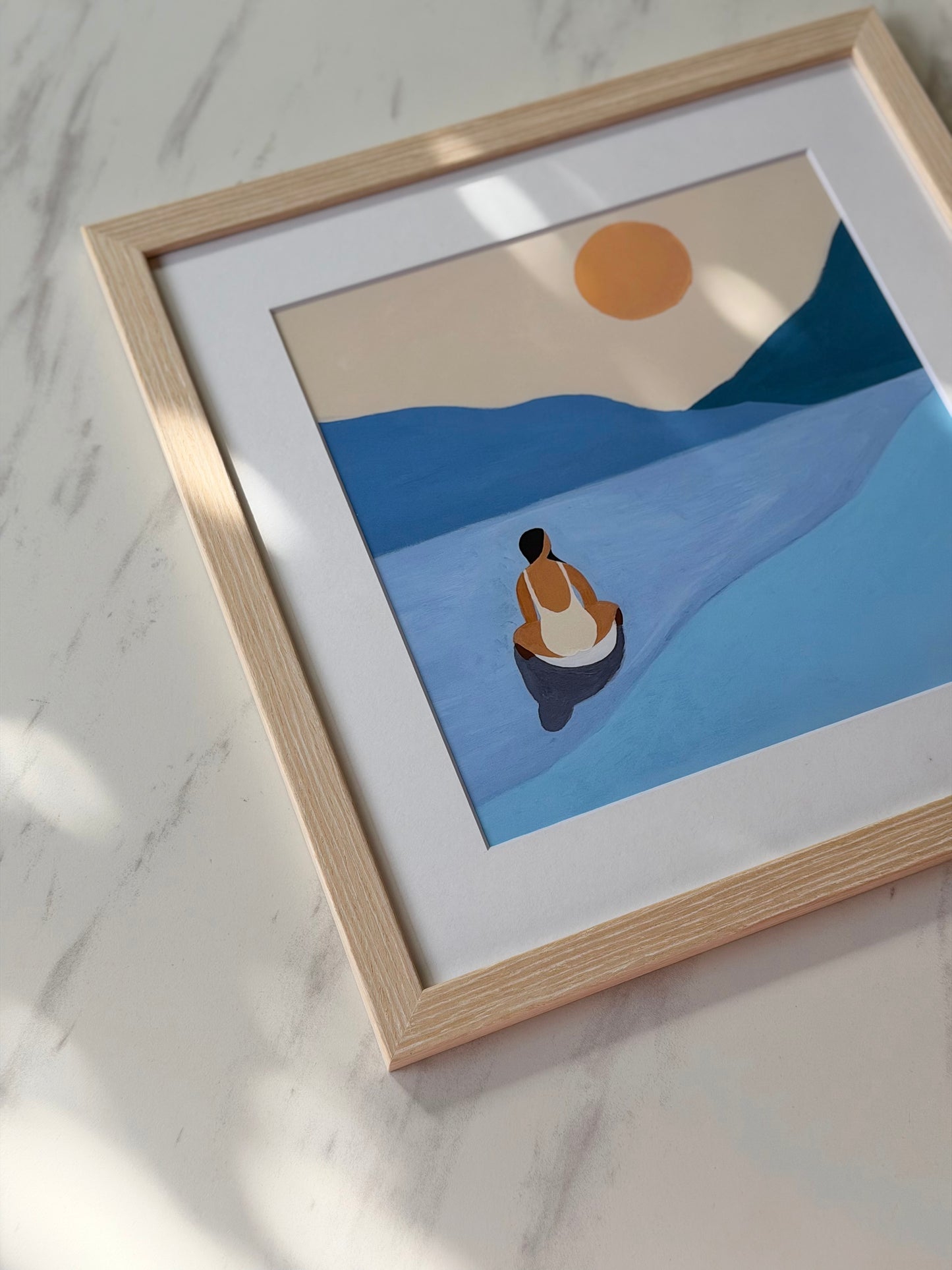 Gallery Framed Art Print — “Serene Blue” (12×12)