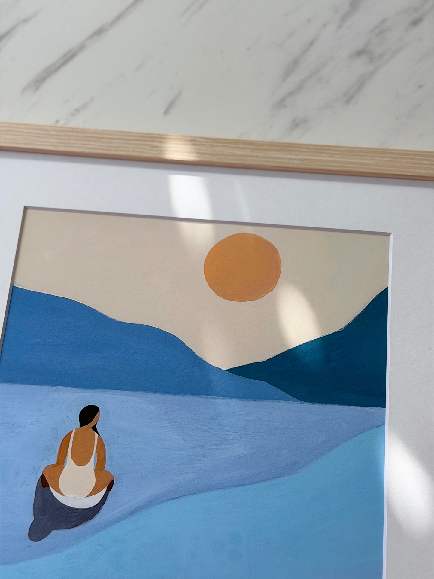 Gallery Framed Art Print — “Serene Blue” (12×12)