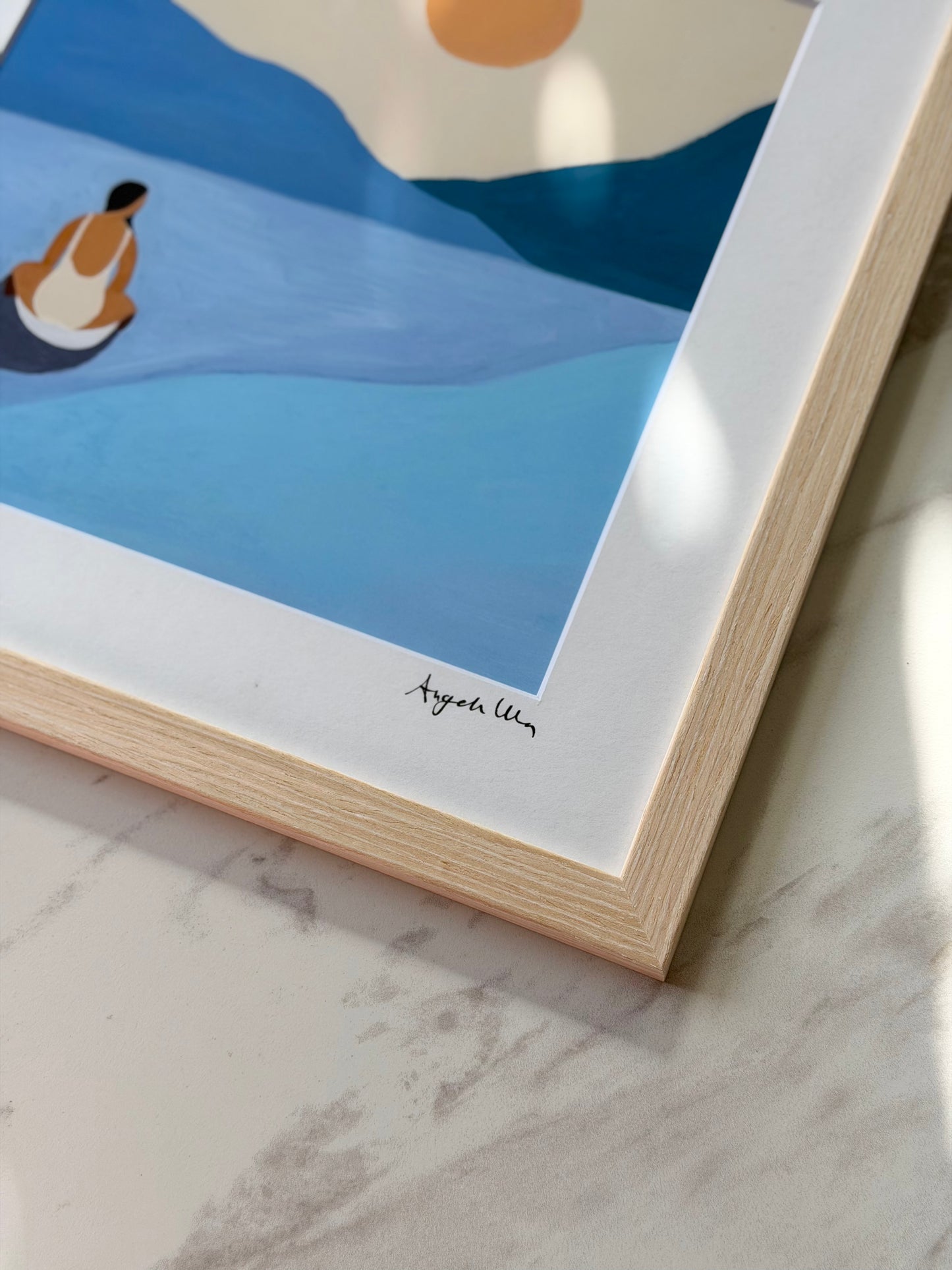 Gallery Framed Art Print — “Serene Blue” (12×12)