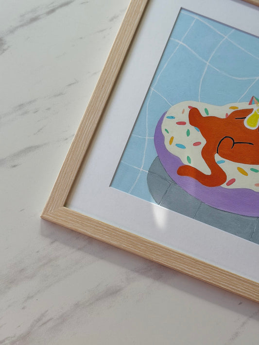 Gallery Framed Art Print — “Just Donut Care” (12×12)