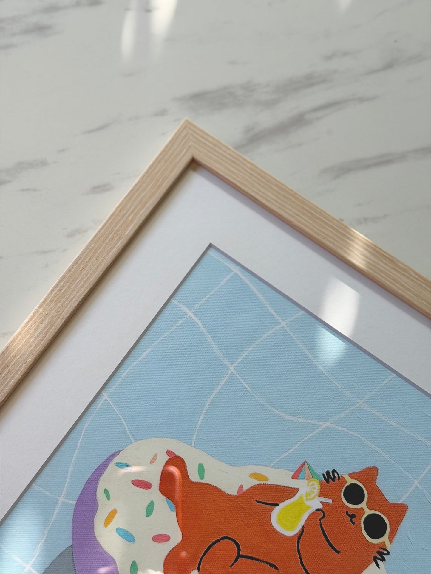 Gallery Framed Art Print — “Just Donut Care” (12×12)