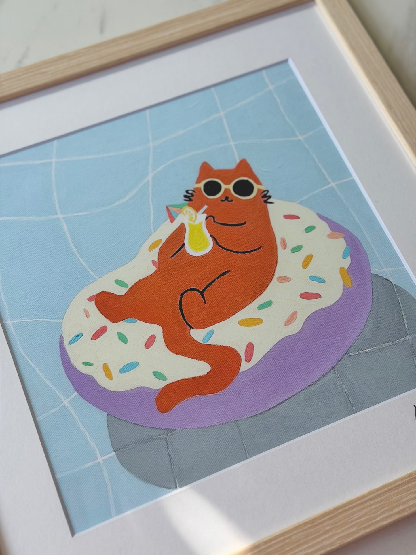 Gallery Framed Art Print — “Just Donut Care” (12×12)