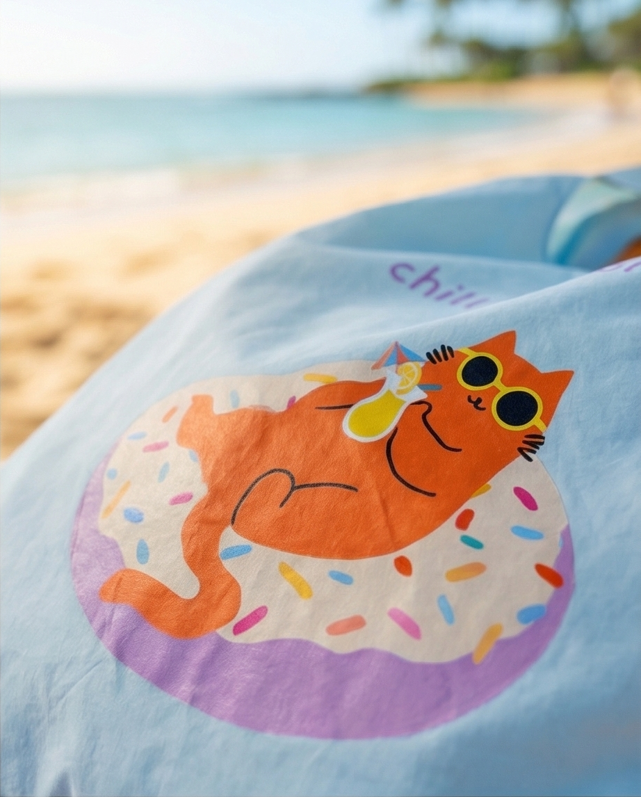 Donut Cat Foldable Tote – Compact Reusable Grocery Bag