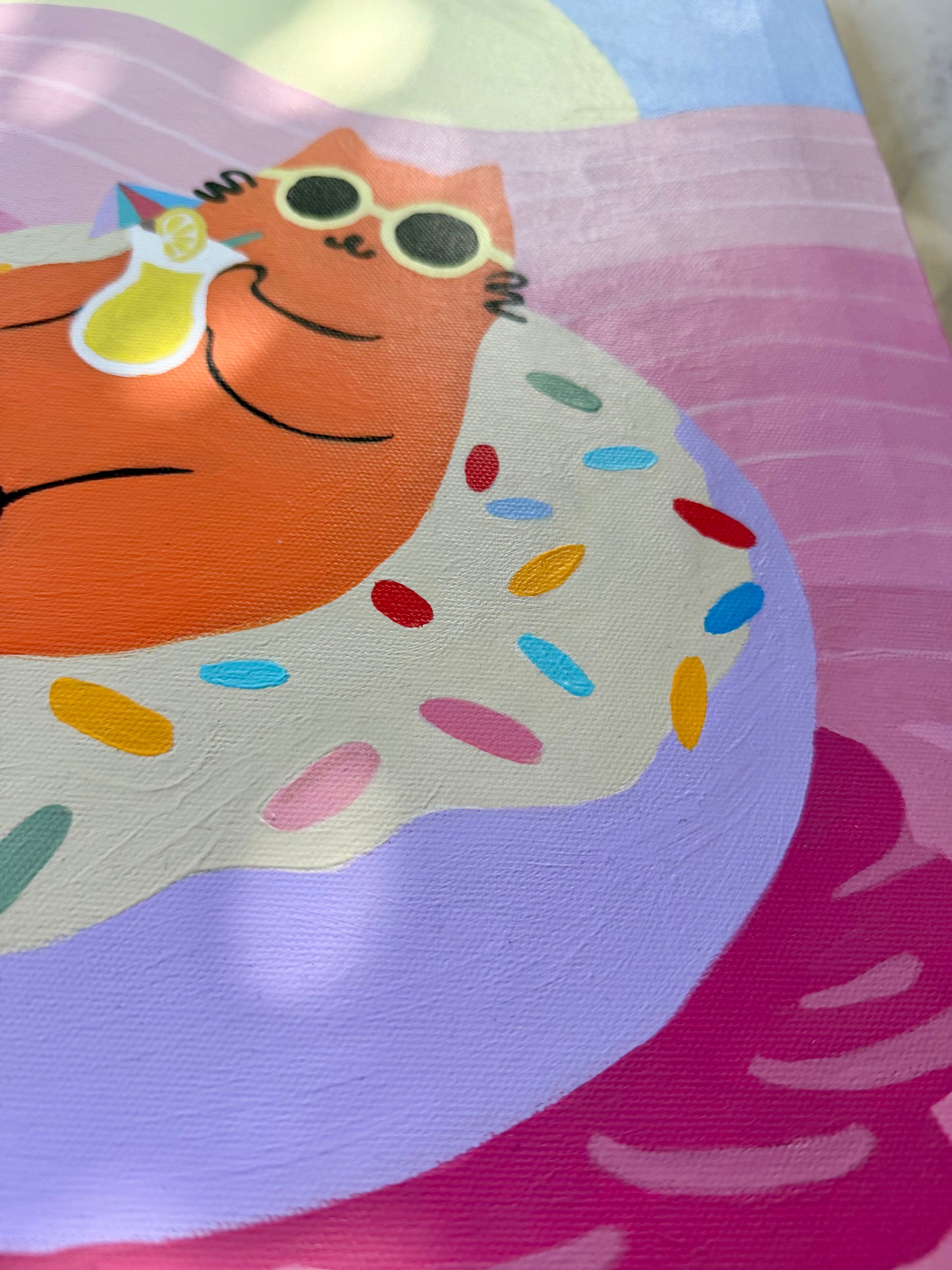 Donut Rush— Original Acrylic Painting (16”x20”)