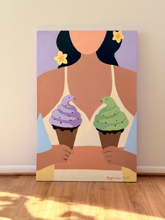 Snake Ice Cream— Original Acrylic Painting (24”x35”)