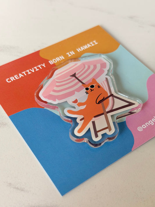 “Beach Cat” Fridge Magnet – Milo the Beach Cat Collection