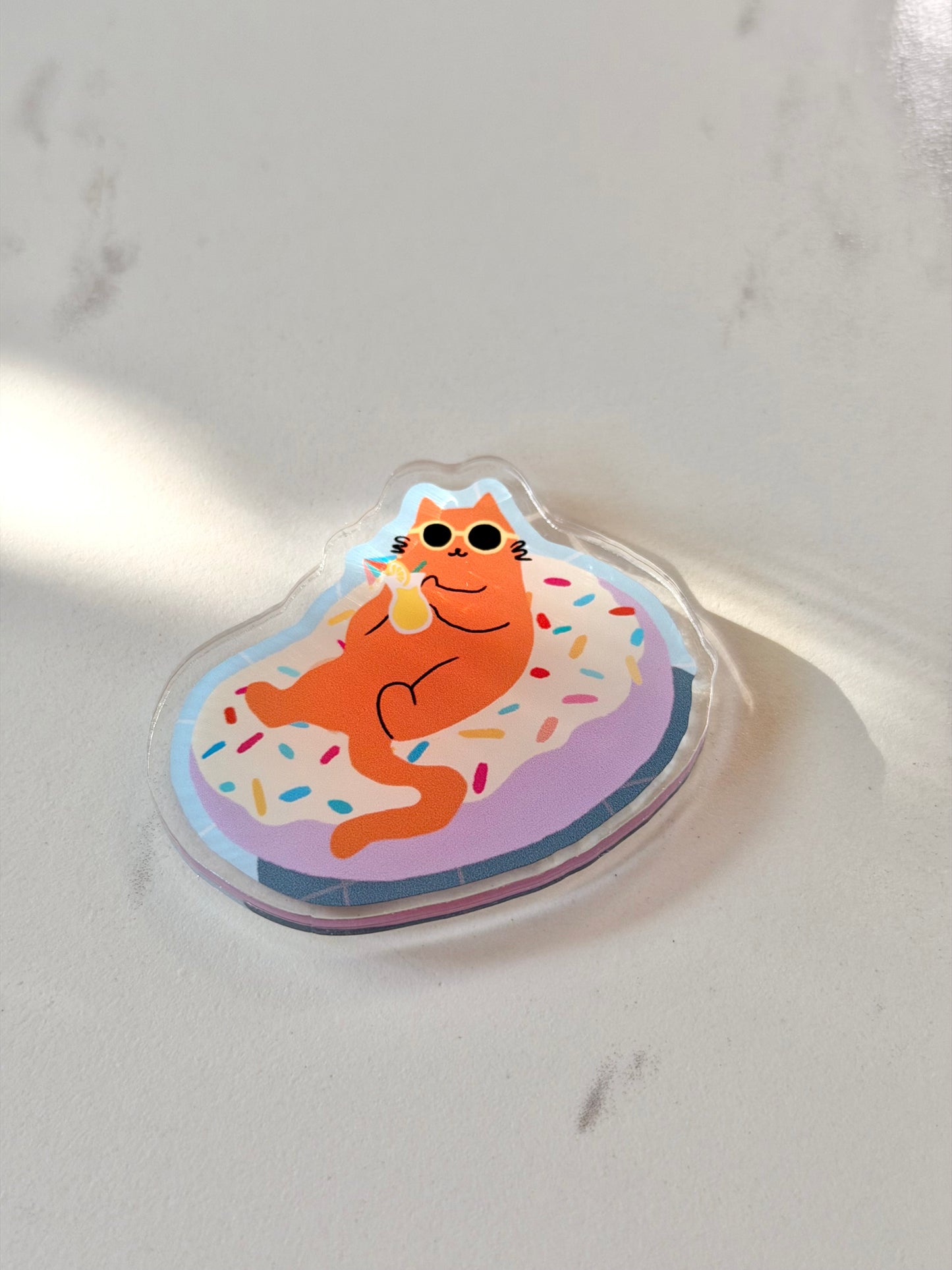 “Just Donut Care” Fridge Magnet – Milo the Beach Cat Collection