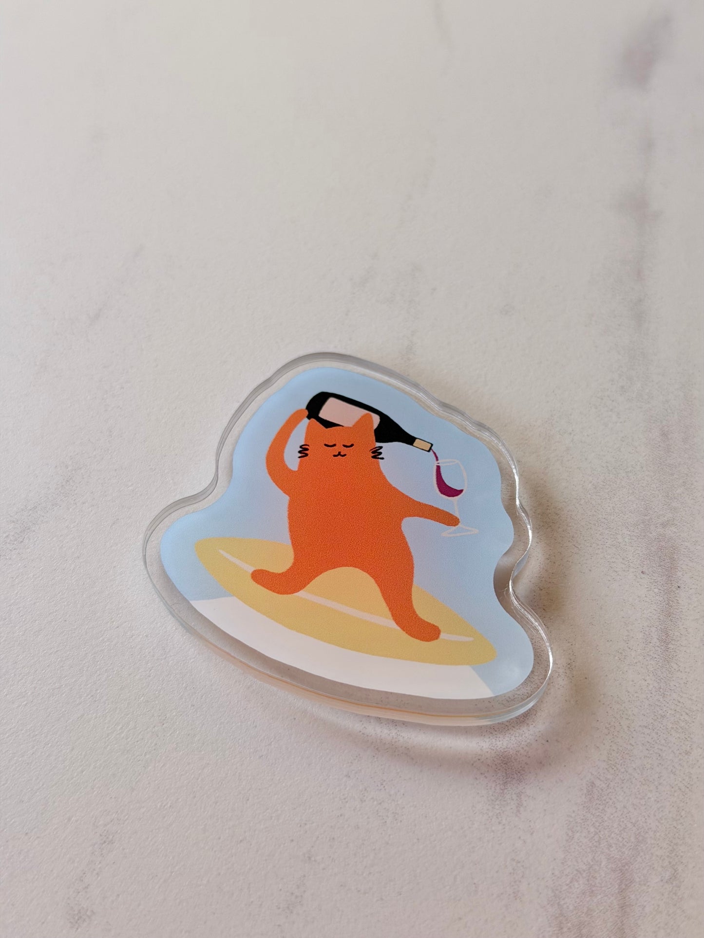 “Surfing Cat” Fridge Magnet – Milo the Beach Cat Collection