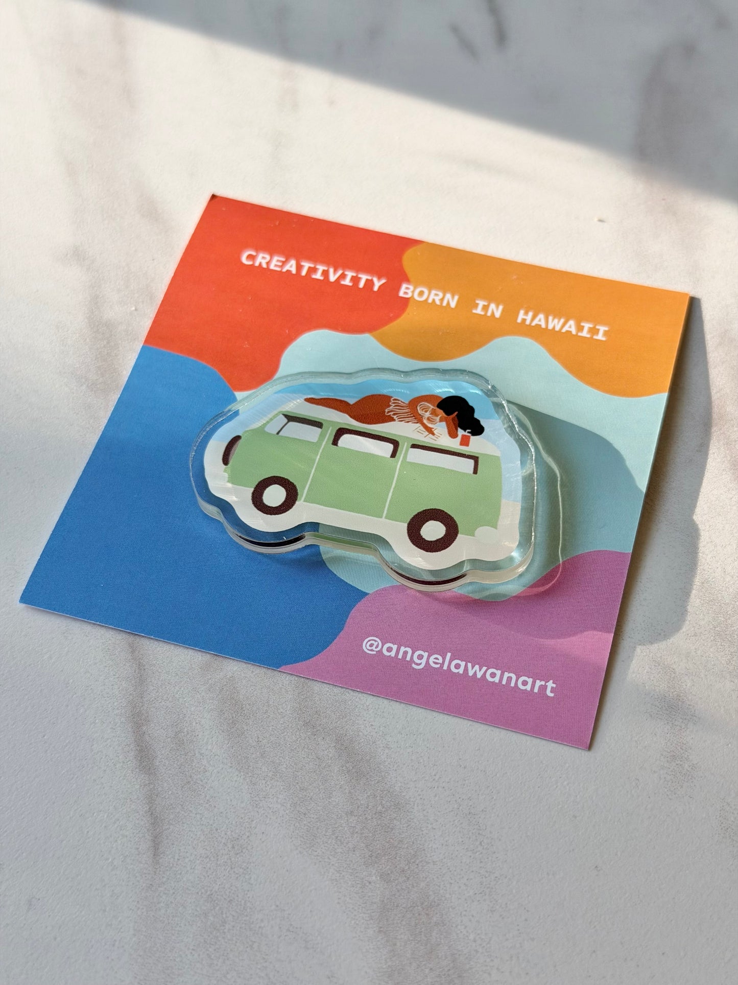 “Pages and Waves” Fridge Magnet – Hawaii-Inspired Art by Angela Wan