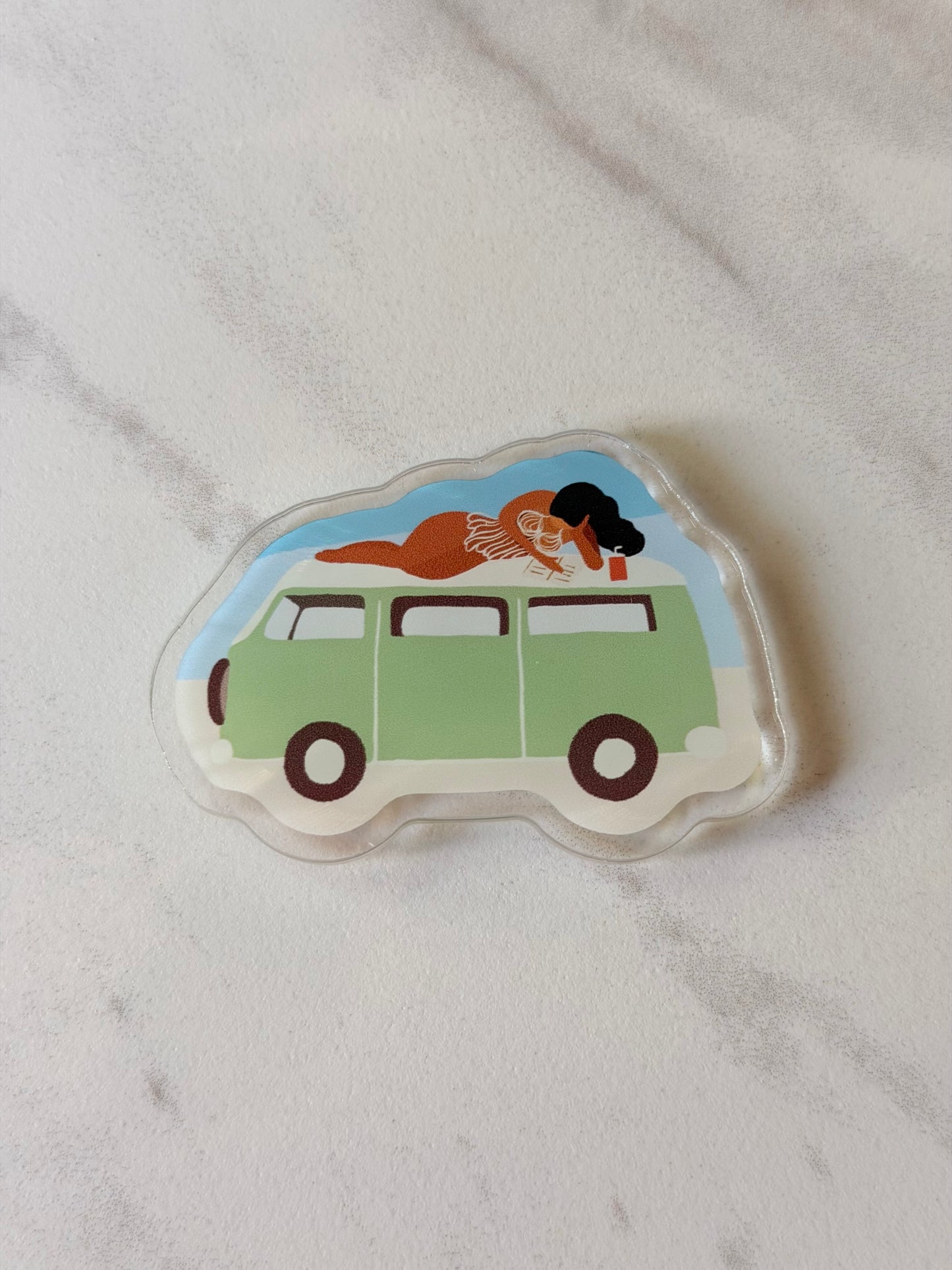 “Pages and Waves” Fridge Magnet – Hawaii-Inspired Art by Angela Wan