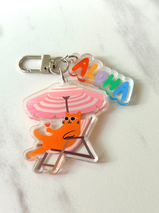 “Beach Cat” Keychain – Milo the Beach Cat Collection