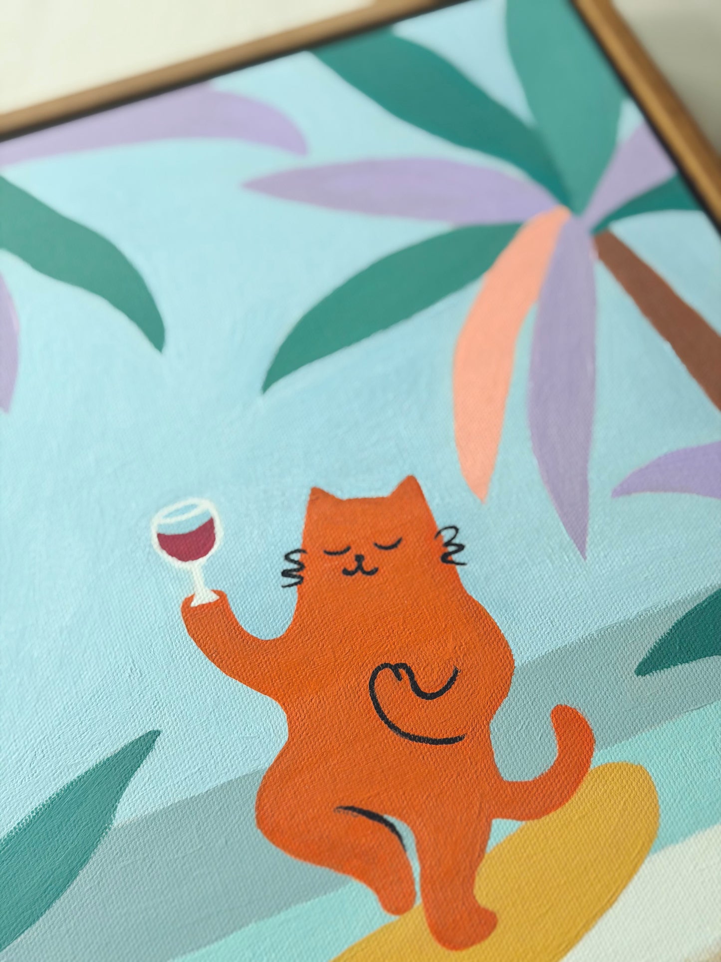 Yoga Cat  — Original Acrylic Painting (11”x14”)