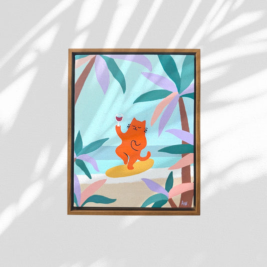 Yoga Cat  — Original Acrylic Painting (11”x14”)