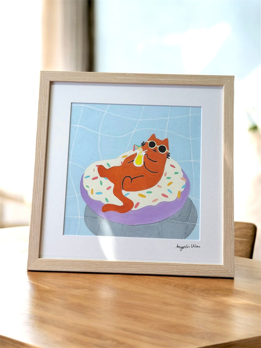 Gallery Framed Art Print — “Just Donut Care” (12×12)