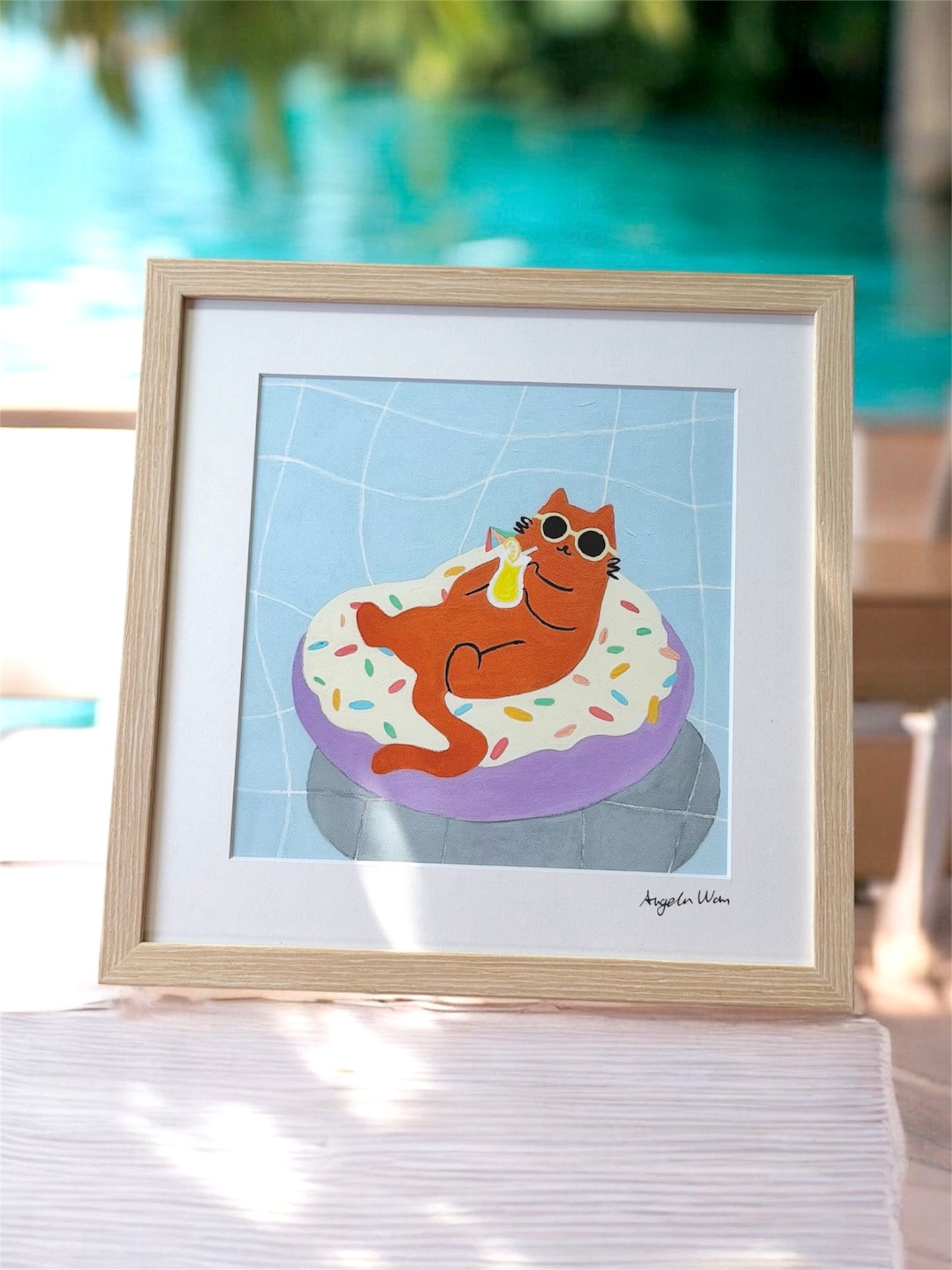 Gallery Framed Art Print — “Just Donut Care” (12×12)