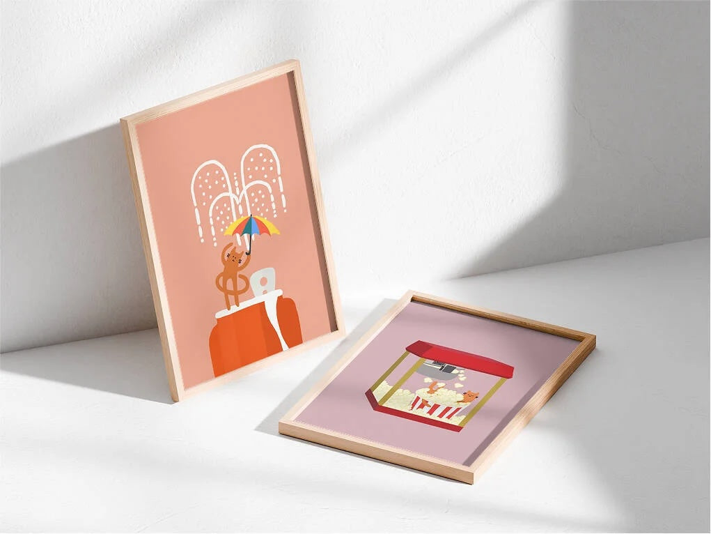 "Popcorn Bath" Matted Print